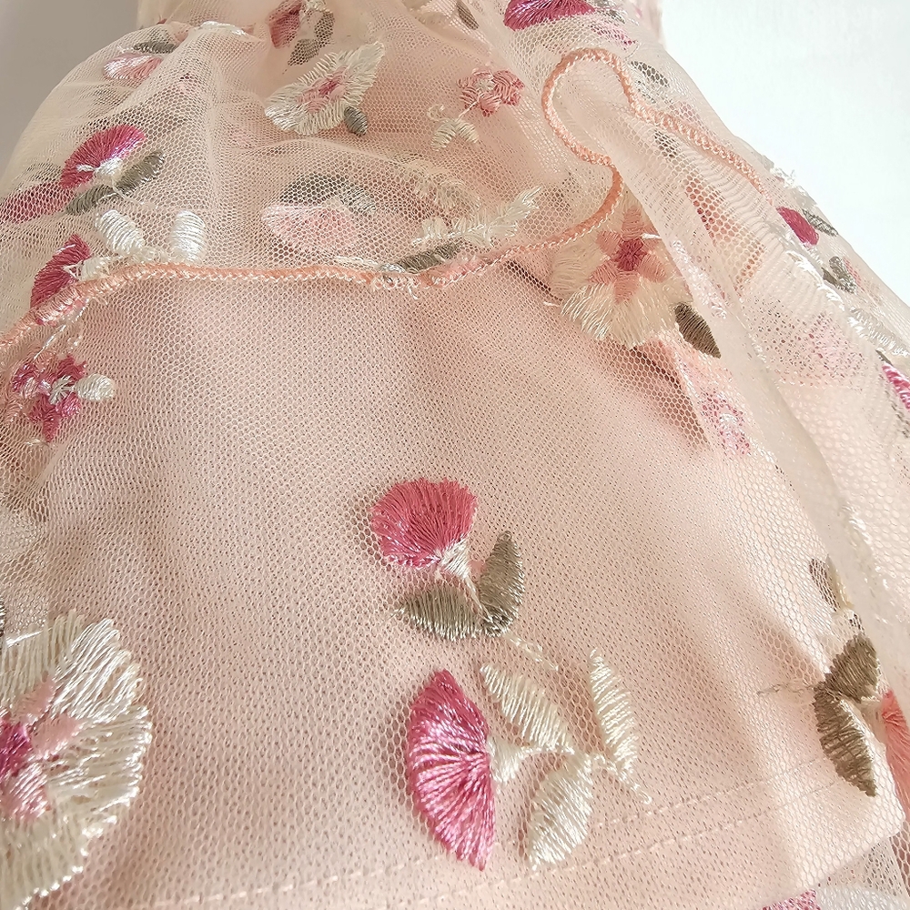 Embroidered Mesh Ruffle Dress - Picture 7 of 7